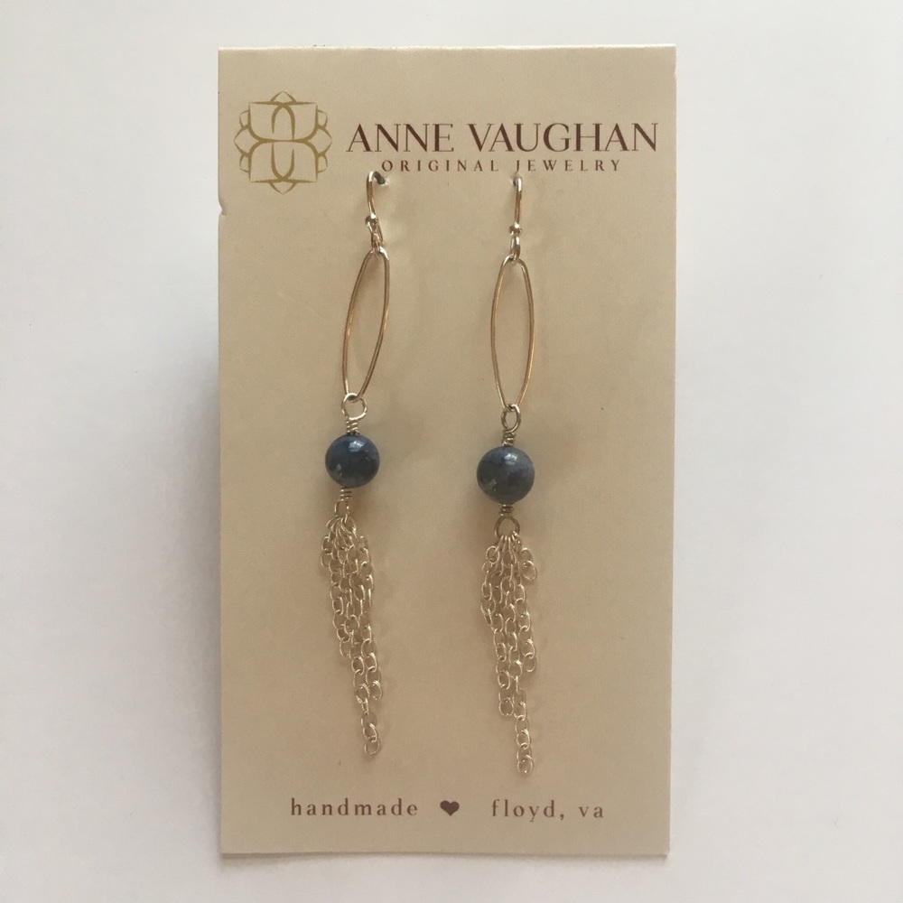 Anne Vaughan silver and blue earrings